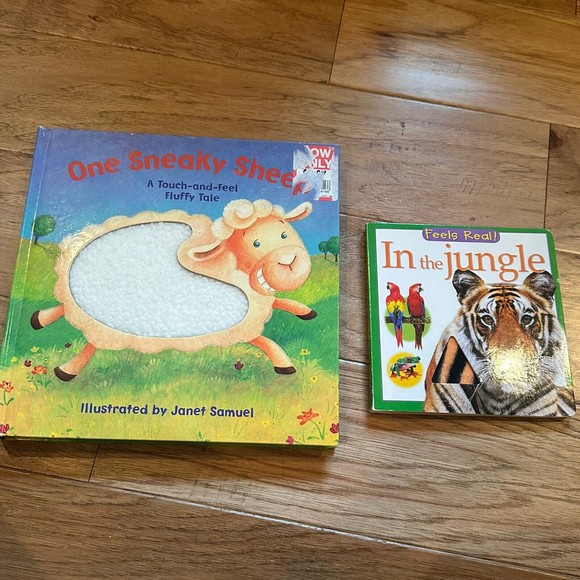 TWO Touch & Feel Books One Sneaky Sheep Janet Samuel & In The Jungle Board Books - Picture 1 of 5